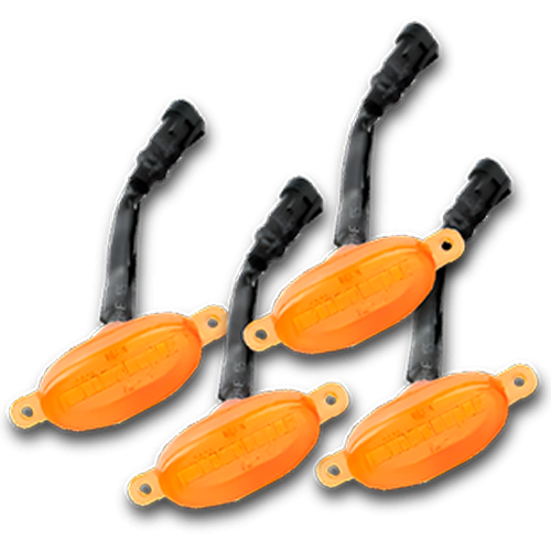WARNING LIGHTS OVALO AMBAR SET 4PZ