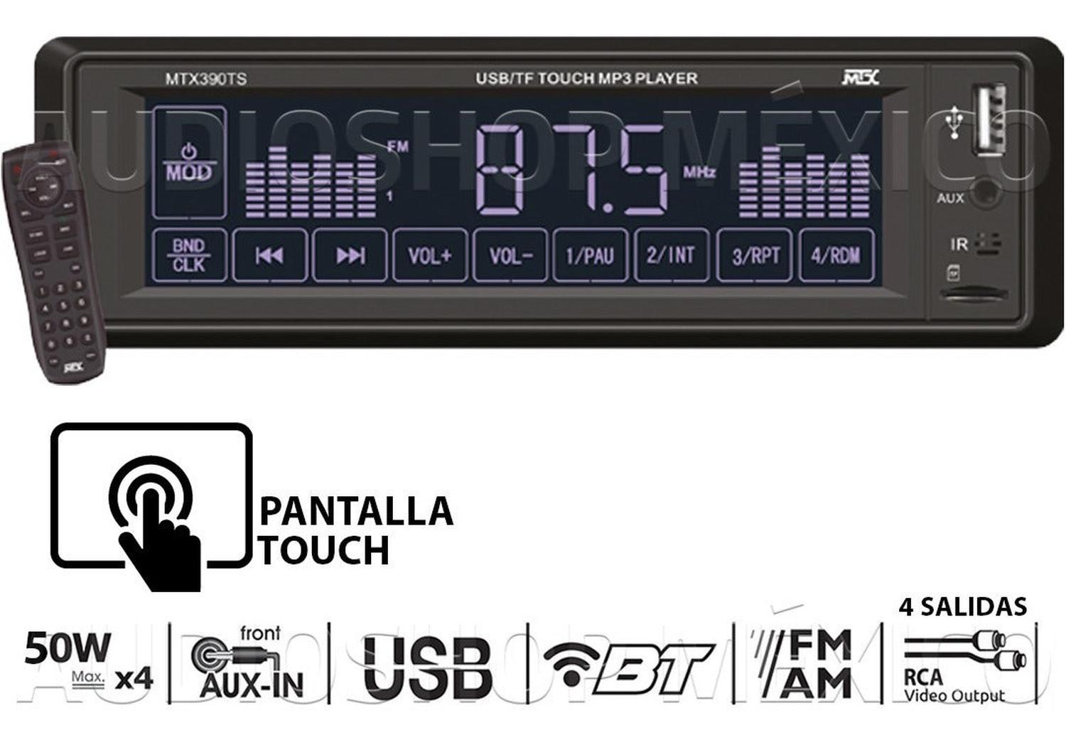 ESTEREO 1 DIN BT MP3 USB 50WX4 TOUCH SC