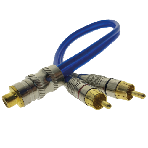 RCA "Y" CONECTOR DE METAL 2M-1F PZ