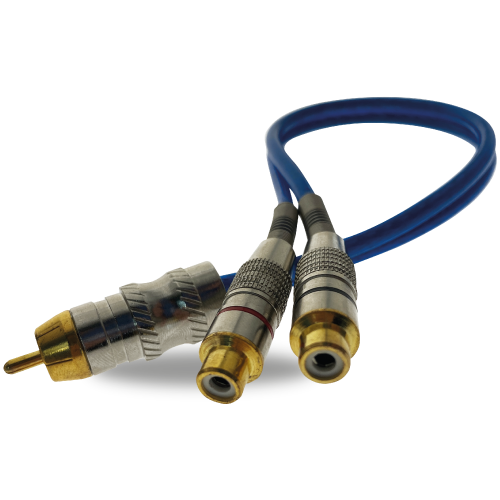 RCA "Y" CONECTOR DE METAL 2F-1M PZ