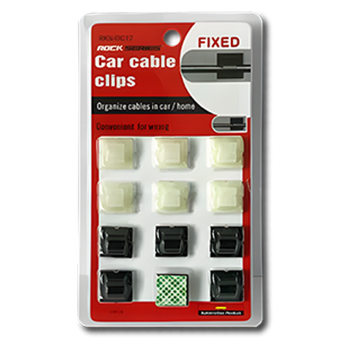 CLIP C/ ADHESIVO SUJETA CABLES 12 PZ