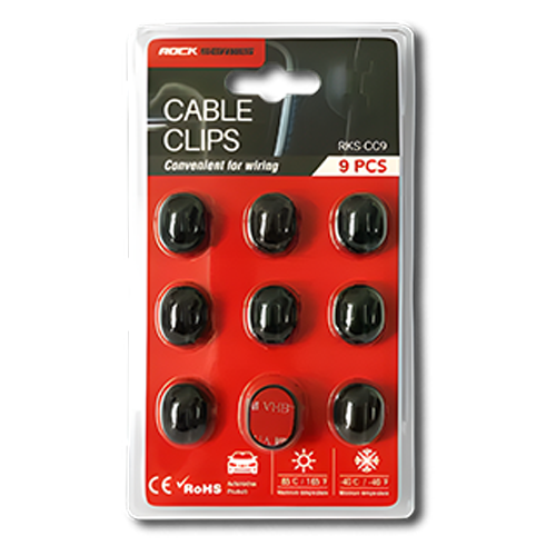 CLIP C/ ADHESIVO SUJETA CABLES 9 PZ