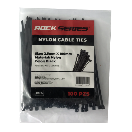 CINCHO NEGRO 2.5X100 mm C/100 PZ