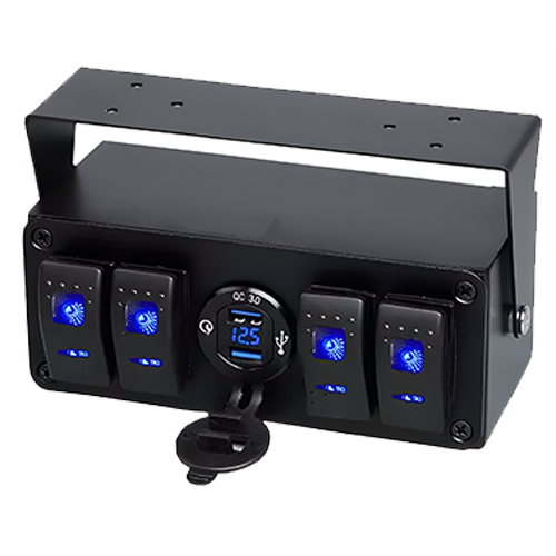 PANEL 4 SWITCHES+ USB+ 12V C/VOLTIMETRO