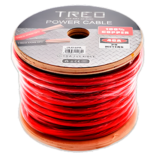 POWER CABLE CAL 4 20 MTS ROJO 100%COBRE