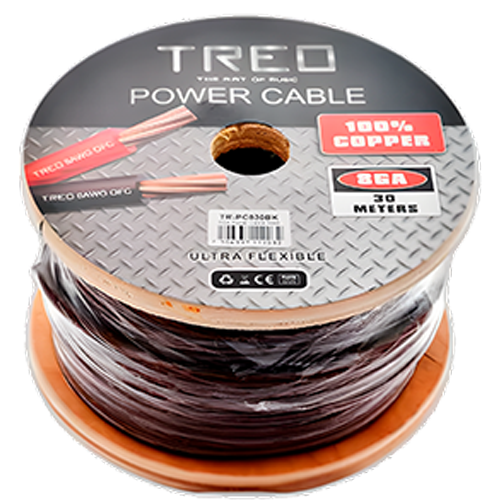 POWER CABLE CAL 8 30 MTS NEGRO 100%COBRE