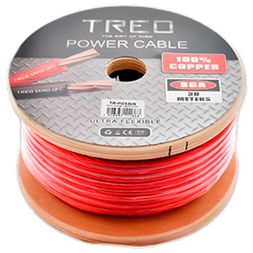 POWER CABLE CAL 8 30 MTS ROJO 100%COBRE